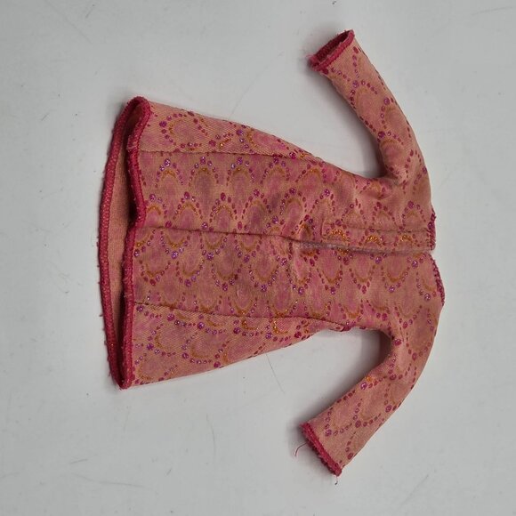 My Scene Barbie Doll Coral Shimmer Dress With Pink Glitter Pattern - Picture 4 of 5